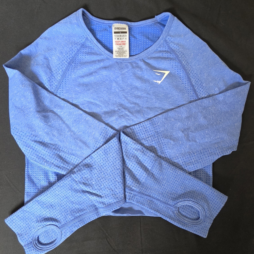 Blue Long Sleeve Athletic Top